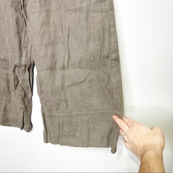 NWT Anthropologie Splendid Linen Slub Belted Cropped Wide Leg Pants - Picture 5 of 15